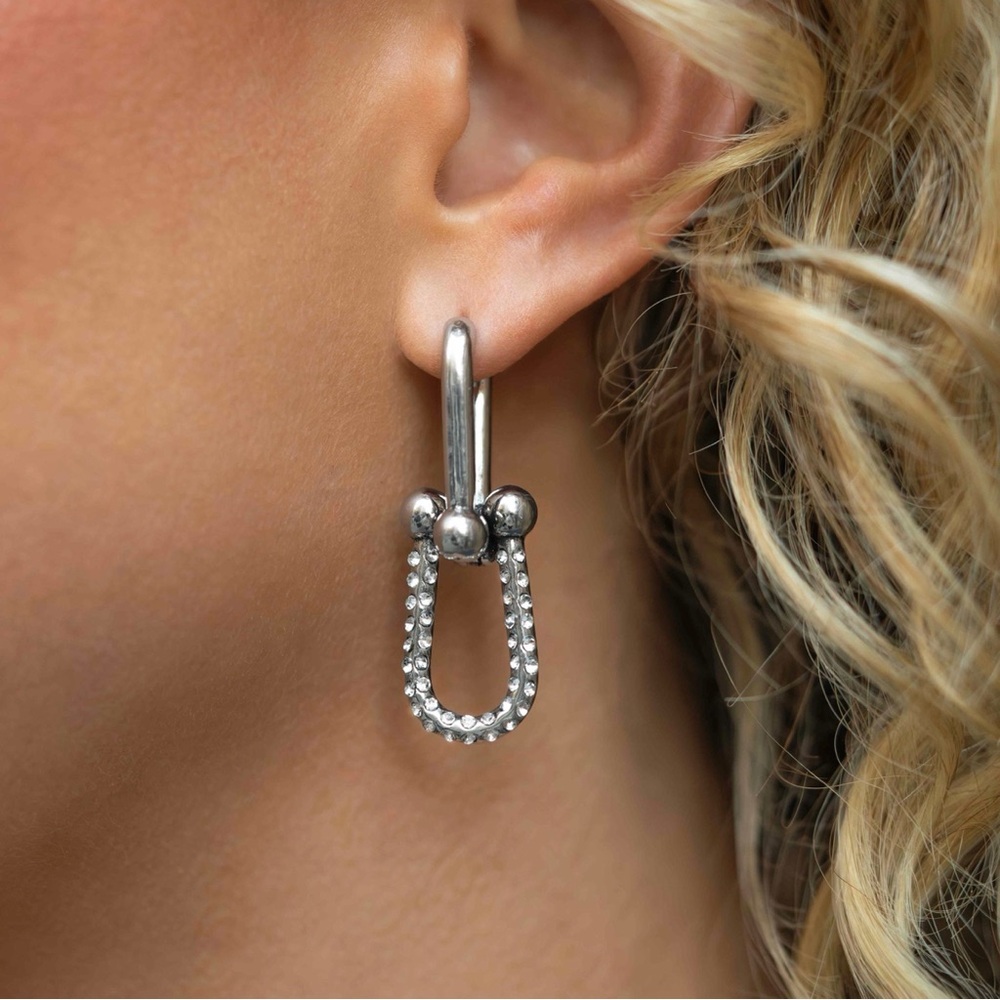 Silver Chain Link Hoop Earrings
